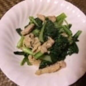 小松菜と鶏胸肉の炒め